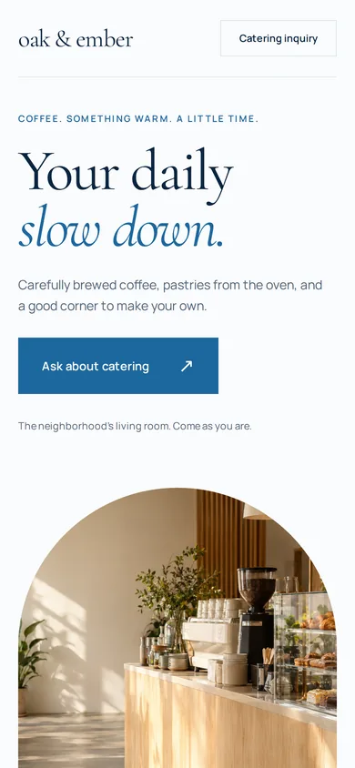 The same concept site on a phone.
